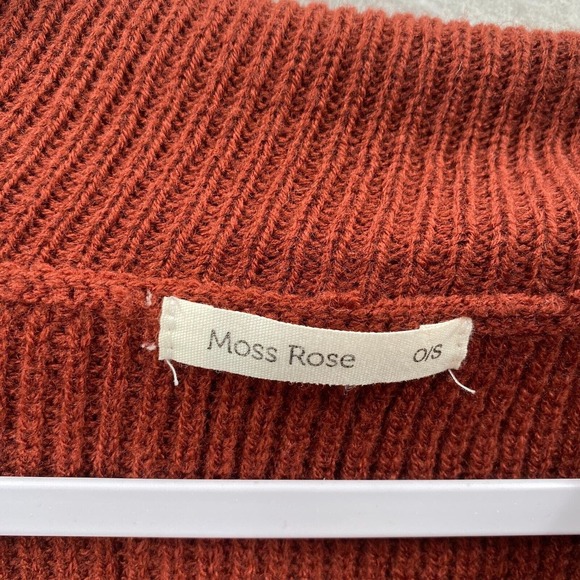 Moss Rose Poncho ONE SIZE Sweater Cover Up Cowl neck Orange - Picture 8 of 11